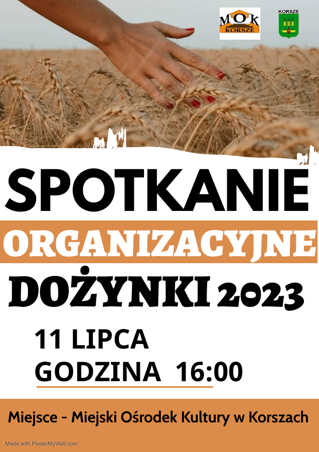 Ilustracja do informacji: SPOTKANIE ORGANIZACYJNE DOŻYNKI 2023