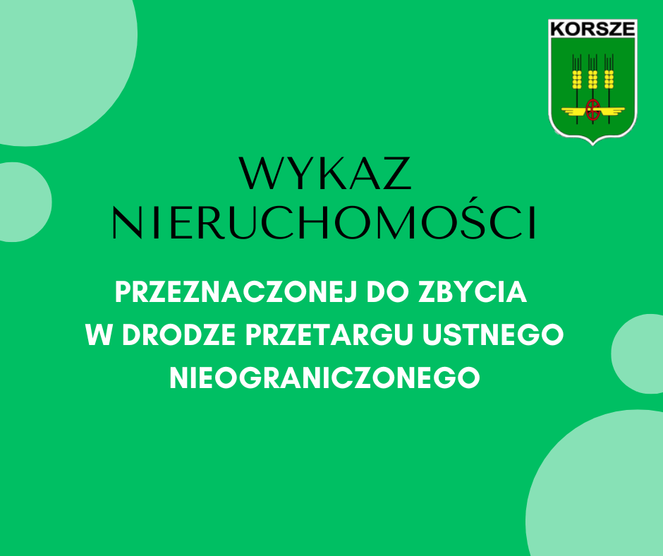 Ilustracja do informacji: WYKAZ NIERUCHOMOŚCI